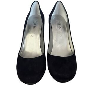 Guess‎ by Marciano Size 8.5M Heels Pumps Black Suede Slip On 5" Stiletto Shoes